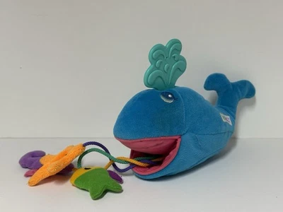 RARO De Colección EDEN Peluche Azul Ballena Océano Bebé Juguete Mordedor Arrugado Sonajero Foto 1 de 4