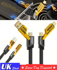 4 in 1 Multi Charger Charging Cable Lead For Phones Type-C, Usb & 8-Pin Connects - Picture 1 of 16