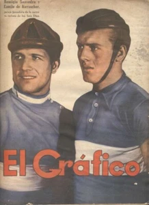 Revista El Gráfico Ciclistas Saavedra y Kuysscher en portada 1939 - Imagen 1 de 1