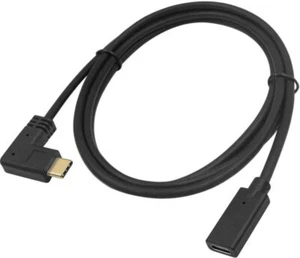 USB 3.1 Type-C Angled Male to Female Fast Charging Extension Cable - Picture 1 of 7