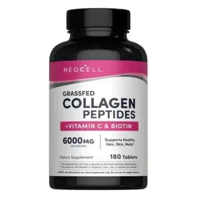Neocell Grassfed Collagen Peptides + Vitamin C & Biotin 180 Tablets - Image 1 of 3