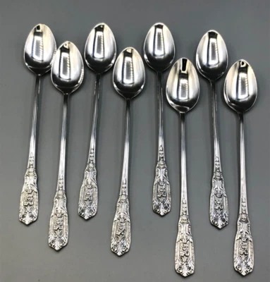 Milburn Rose by Westmoreland Sterling Silver set of 8 Iced Teaspoons 7 5/8" - Image 1 of 4