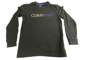 CALVIN KLEIN Women Front Logo Pullover Sweatshirt Size S Black Long Sleeve 2a-6 - Picture 1 of 10