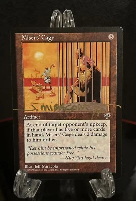 MTG Miser's Cage 1996 Mirage Signed Jeff Miracola Artist Proof Rare Vintage AP - Image 1 of 2