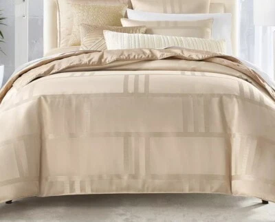 Juego de funda nórdica Hotel Collection Structure Queen dorado juego de 3 piezas nuevo fuera de paquete Foto 1 de 4