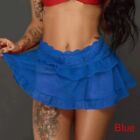 Lace And Ruffle Transparent Short Skirt