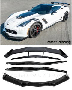 For 14-19 Corvette C7 Z06 | ZR1 Front Lip Splitter Side Skirts Rear Wing Spoiler - Picture 1 of 12