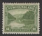 NEWFOUNDLAND 140 11c OLIVE GREEN SHELL BIRD ISLAND PICTORIAL ISSUE VF MPH