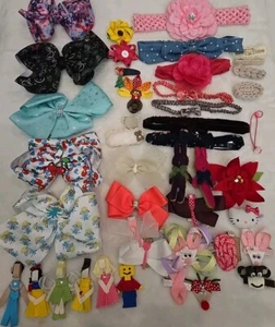 Girls Hair Clips Ties And Headbands 45 Items Princess Jojo Hello Kitty  - Picture 1 of 17