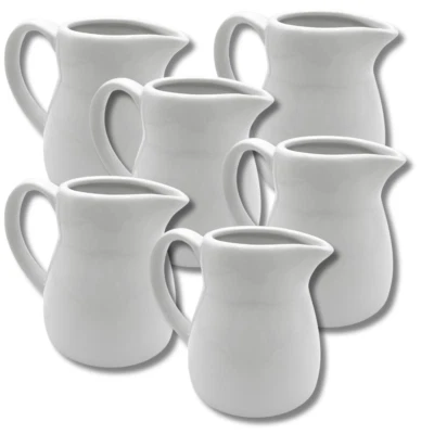 CHEF-HUB SET OF 6 MINI POURING JUGS FOR MILK, CUSTARD, CREAM, GRAVY ETC 5oz CAPACITY