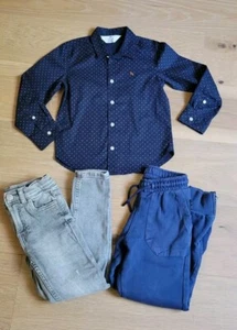 Lot Of 3 Boys Outfit Clothings Kids Size 7 Zara Skinny Jeans, Jogger, HM Shirts - Picture 1 of 7