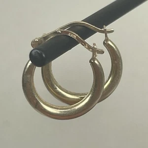 Vintage Gold 14K Earrings Hoop Circular Bohemian Women's Jewelry Signed - Picture 1 of 19