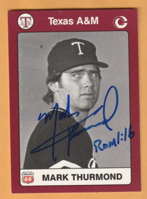 Mark Thurmond Texas A&M Aggies AUTO Signed 1991 Collegiate Collection card 3D - Image 1 of 2