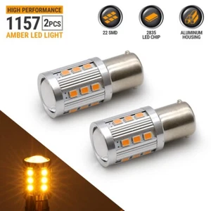 Syneticusa 1157 LED Amber Yellow DRL Turn Signal Parking Side Marker Light Bulbs - Picture 1 of 6