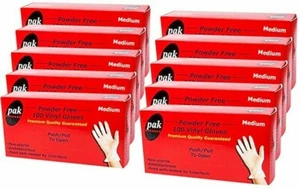 10 Boxes of 100pcs Disposable Vinyl Powder Free Gloves Food Handling Hygienic - Picture 1 of 13