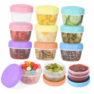 12 Pack Salad Dressing Containers To Go 2.7 oz Small Condiment with Lids - Picture 1 of 8