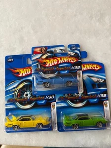 Hot Wheels Lot 3x 70 Plymouth Superbird bleu ETP carte courte / vert et jaune G61 - Photo 1 sur 1