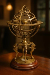 Globo Astrólobo Náutico Vintage Latón Armilar Esfera 18" Decoración del Hogar - Imagen 1 de 4