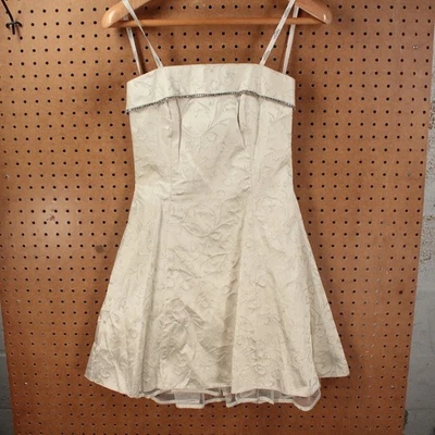 Vestido de fiesta formal sin tirantes lentejuelas florales metálicas ROBERTA de colección años 90 etiqueta 5/6 Foto 1 de 4