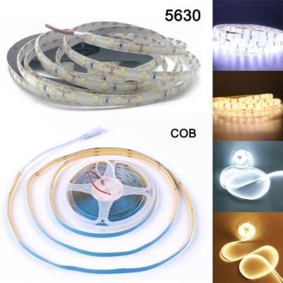 Flexible COB LED 5630 Strip Lights Cabinet Kitchen Lights Self Adhesive Band 12V - Image 1 of 4