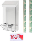 Outdoor Brochure Holder Box Clear with White Lid Holds 4" X 9" Tri Folds Realest