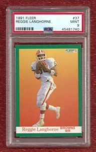 1991 FLEER #37 REGGIE LANGHORNE PSA 9 MINT POP 1 NONE HIGHER CLEVELAND BROWNS - Picture 1 of 1