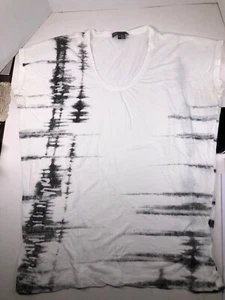 Vince Camuto Small T-shirt V-Neck Black & White Tie Dye Oversized Muscle - Picture 1 of 4