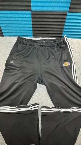 Adidas Los Angeles Lakers Clima Warm Up Pants Mens 40x32 Black Vintage Y2K Cover
