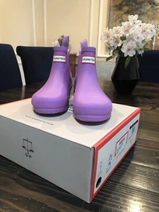Hunter Womens Size 5 Purple Thistle Short Ankle Chelsea Rain Boots Matte OrGirls - Picture 1 of 10
