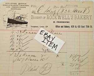 1916 Rockwell Bakery BILLHEAD New York H. Fredricks - Picture 1 of 1