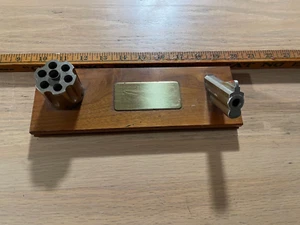 Holz Schreibtisch Plakette Zylinder und Fass - Bild 1 von 4