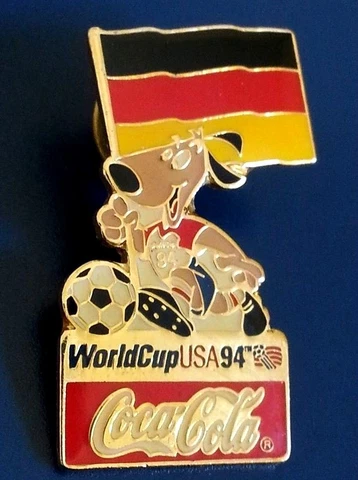 SOCCER WORLD CUP USA 94 COCA COLA GERMANY FLAG PINBACK RED BLACK YELLOW ENAMEL Cover