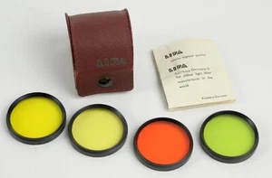 VTG LIFA RED GREEN YELLOW 42MM PUSH ON METAL FILTERS - Picture 1 of 5