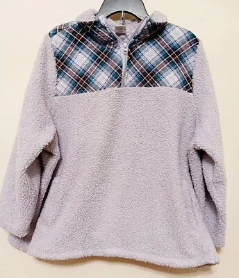 Vera Bradley Teddy Sherpa Fleece Quarter Zip Pullover Plus Size 3x Snowy Plaid - Image 1 of 4