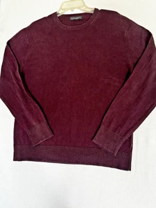 Banana Republic Sweater Mens Medium Silk Cashmere Crew Neck Sweater Burgundy - Picture 1 of 9