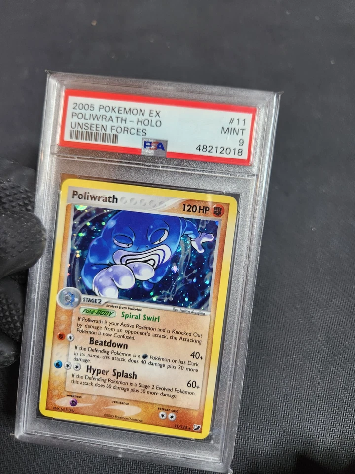 2005 Pokemon EX Unseen Forces Poliwrath #11 Holo Graded Slab PSA 9 MINT Pokémon  - Image 1 of 4