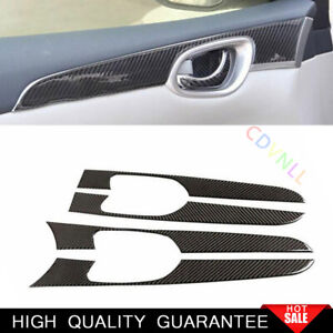 For Nissan Sentra 2013-2019 Carbon Fiber Vinyl Inner Door Panel Strip Trim 4PCS
