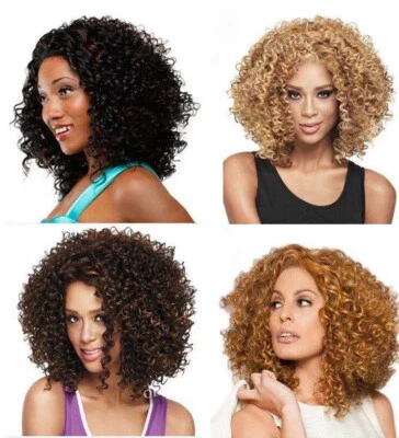 1 Juego Peluca Frontal de Encaje Onda Corta Pelucas Cabello Humano Rizado Sintético Corto Foto 1 de 4