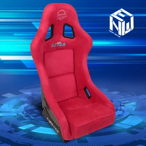 NRG FRP-303RD-ULTRA Prisma Medium Size 20 lbs Ultra Bucket Racing Seat Red Suede - Picture 1 of 7