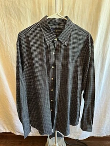 Ralph Lauren Men Shirt Button Up XL Black Check - Picture 1 of 9