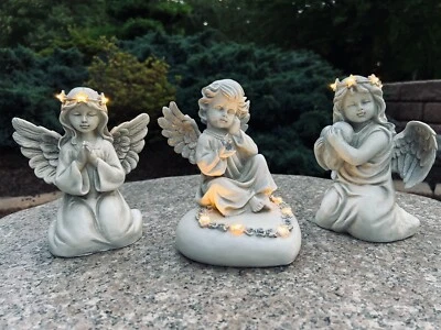 LED Engel Figur Dekofigur Schutzengel Grabdeko Grabschmuck Grabengel Dekoengel - Bild 1 von 4