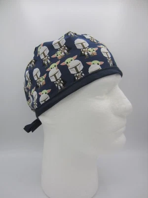 Surgical Scrub Hat Tieback - Baby Yoda Soldier - Image 1 of 4