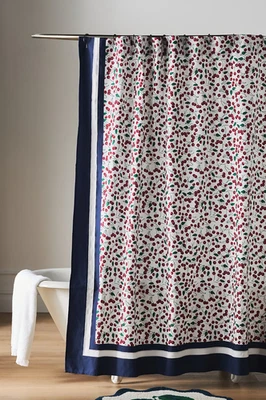 NUEVO CON ETIQUETAS Maeve by Anthropologie Cortina de Ducha Algodón Cereza NUEVO 72" Cuadrado NUEVO Foto 1 de 4