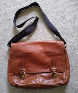 Herren Fossil Leder Messenger Umhängetasche Schultertasche Braun - Bild 1 von 16