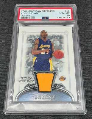 2006-07 Bowman Sterling #10 Kobe Bryant JSY: LA Lakers Game Worn/Used PSA 10 - Image 1 of 2