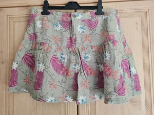 WOMANS GREY SKIRT WITH FLORAL AND PINK LEAF PATTERN FROM FAT FACE IN A SIZE 12 - Picture 1 of 6