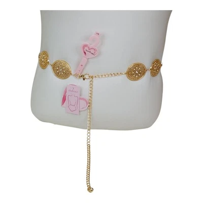 Cinturón Cadena Oro Con Medallones Ornamentados S/M Por True Love Accesorios 45" Largo Foto 1 de 4