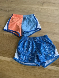 Girls Nike Dri-Fit Running Shorts Blue With Lining Size 3-4 Set Of 2 - Picture 1 of 4