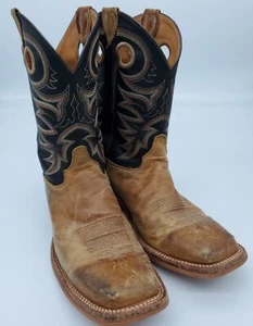 Justin Size 10.5 EE Caddo Square Toe Western Boot Tobacco Men's Made in USA - Picture 1 of 7