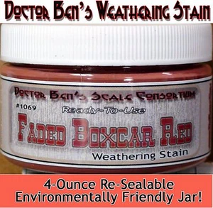 Faded Boxcar Mancha Roja de Clima-4 oz Consorcio a Escala del Doctor Ben *NUEVO* - Imagen 1 de 12
